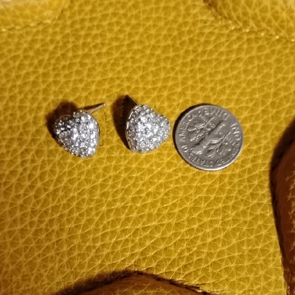 Silver Heart Stud Earrings - Picture 6 of 6